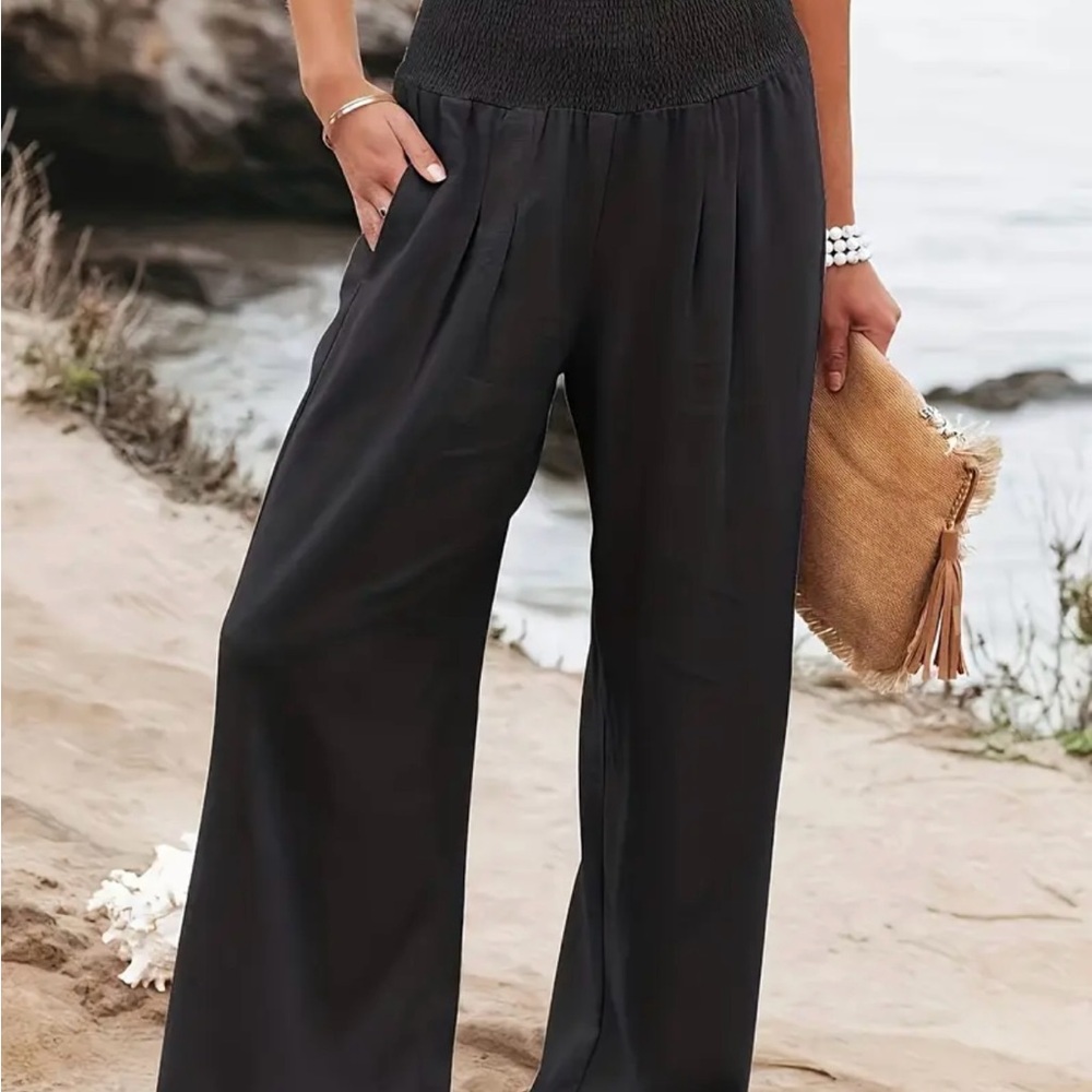 Women's Black Wide-Leg Pants